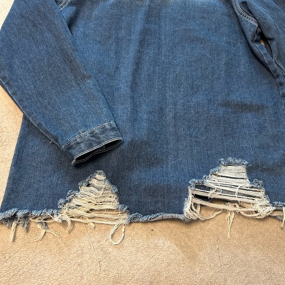 Blue denim distressed jacket size L - Picture 6 of 7